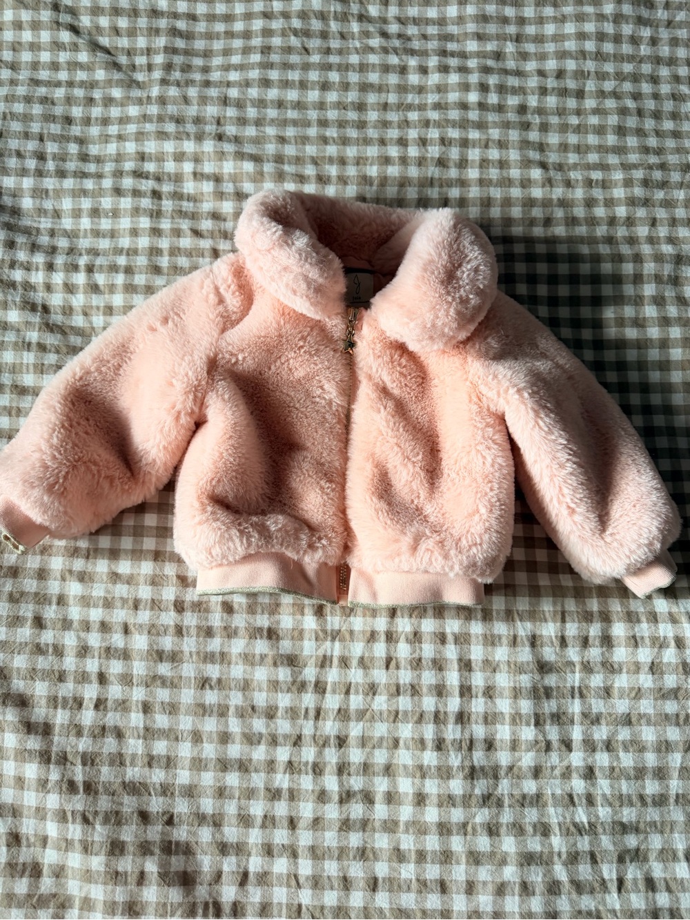 Joie Plush Faux-Fur Puffer Jacket in Blush Pink